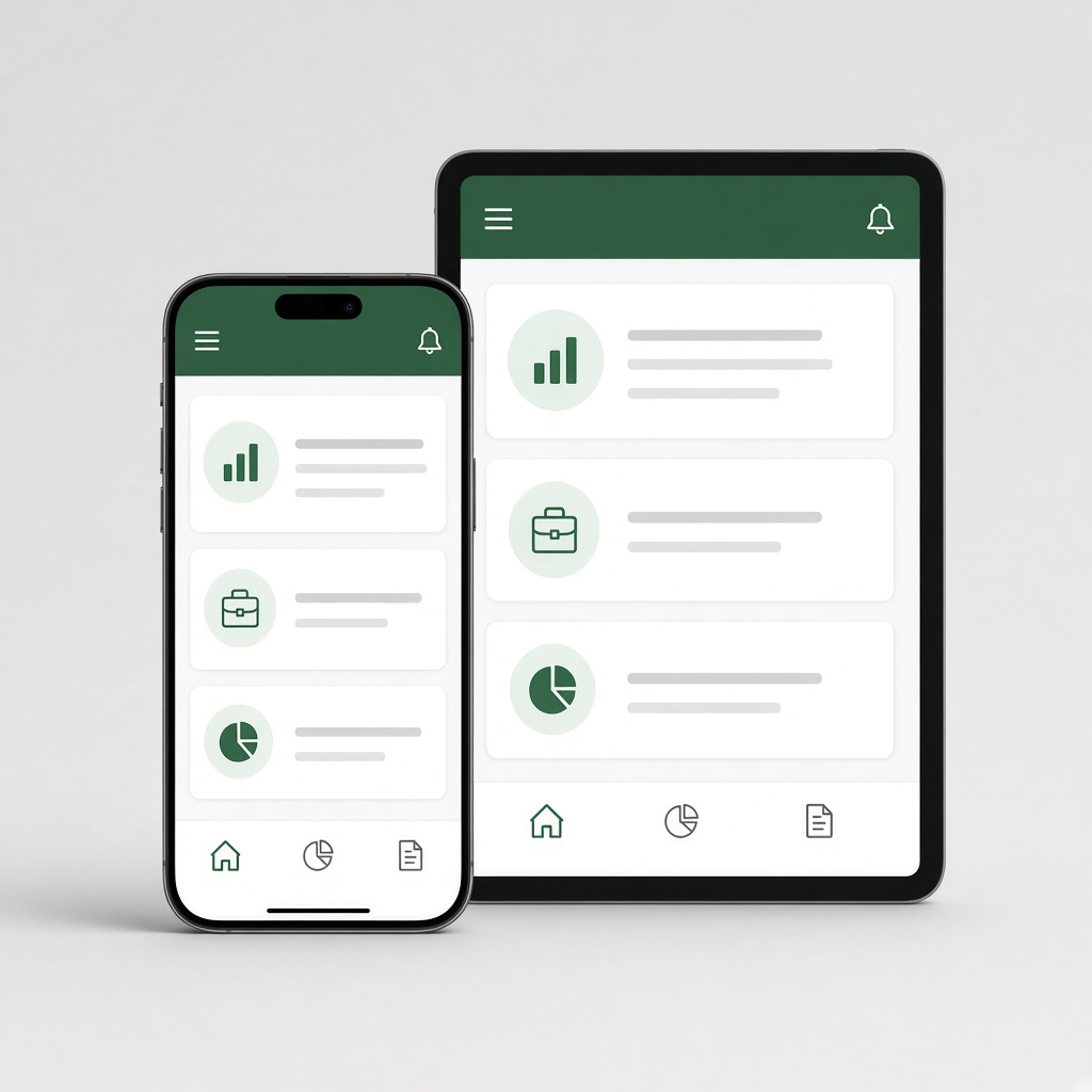 An iPhone and an iPad showing the same app